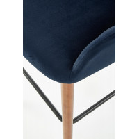 Barová stolička GABRIEL - tmavo modrá/orech