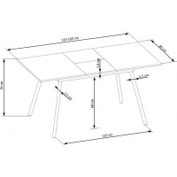 Jedálenský stôl BERRY 120(160)x80x76 cm - rozkladací - dub sonoma/sivá + čierna