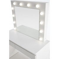Toaletný stolík SUPERSTAR s LED osvetlením - biely