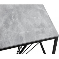 Konferenčný stolík INFINE 2 štvorec - šedý mramor, čierny
