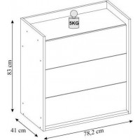 Komoda BIOM 3S - prírodný orech / modrá