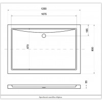 Obdélníková sprchová vanička ALPINA