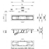 Odtokový žľab STANDARDline MEDIUM