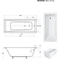 Obdĺžniková vaňa MODERN SLIM
