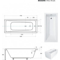 Obdĺžniková vaňa MODERN SLIM