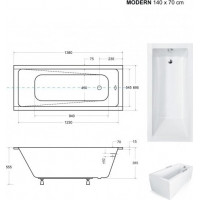 Obdĺžniková vaňa MODERN SLIM