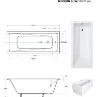 Obdĺžniková vaňa MODERN SLIM