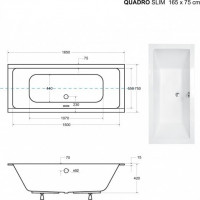 Obdélníková vana QUADRO SLIM