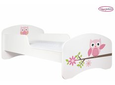 Detská posteľ bez šuplíku RUŽOVÁ sovička