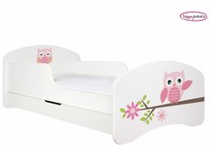 Detská posteľ so zásuvkou RUŽOVÁ sovička
