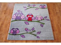 Detský koberec sovička - sivý