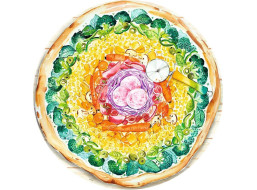 RAVENSBURGER Okrúhle puzzle Kruh farieb: Pizza 500 dielikov