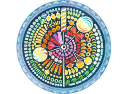 RAVENSBURGER Okrúhle puzzle Kruh farieb: Sladkosti 500 dielikov