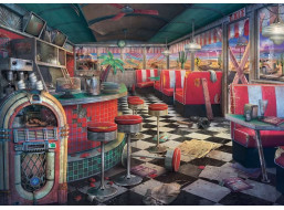 RAVENSBURGER Puzzle Opustené miesta: Chátrajúce bistro 1000 dielikov