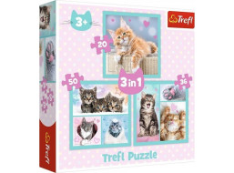 TREFL Puzzle Sladké mačiatka 3v1 (20,36,50 dielikov)