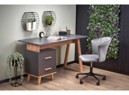 Písací stôl SNAPE - šedý/dub votan