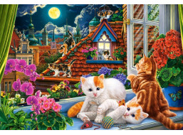 CASTORLAND Puzzle Mačiatka na streche 1500 dielikov