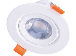 LED podhľadové svetlo bodové, 5W, 400lm, 3000K, okrúhle, biele