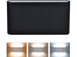 LED vonkajšie nástenné osvetlenie Modena, 12W, 680lm, 120 °, čierna