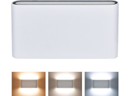 LED vonkajšie nástenné osvetlenie Modena, 12W, 680lm, 120 °, biela