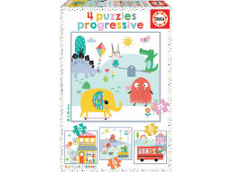 EDUCA Puzzle Lemon Ribbon 4v1 (12,16,20,25 dielikov)