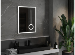 Obdĺžnikové zrkadlo MEXEN KALA 60x80 cm - s LED podsvietením, zväčšovacou lupou a vyhrievaním, 9820-060-080-611-00