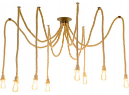 Stropné svietidlo 8 ROPES - kov/lano