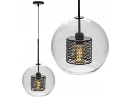 Stropné svietidlo BLACK MESH 20 cm - kov/sklo - čierne