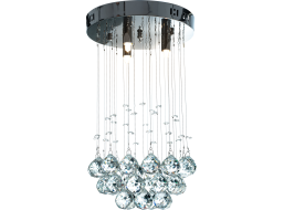 Stropné krištáľové svietidlo CRYSTAL string - 44 cm - chrómové