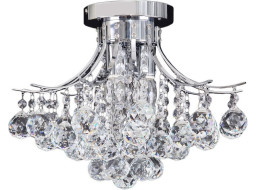 Stropné krištáľové svietidlo CRYSTAL rámp - 40x40 cm - chrómové