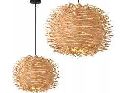 Stropné svietidlo BOHO nest round - bambusové/čierne