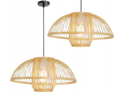 Stropné svietidlo BOHO mushroom - bambusové/čierne