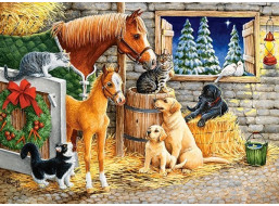 CASTORLAND Puzzle Stretnutie priateľov v stajni 300 dielikov