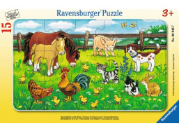 RAVENSBURGER Puzzle Zvieratká na lúke 15 dielikov