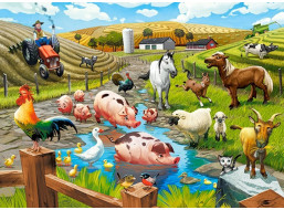 CASTORLAND Puzzle Život na farme 70 dielikov