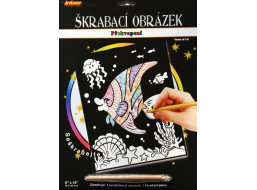 ARTLOVER Škrabací obrázok s prekvapením Veselá rybka 20x25cm