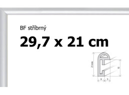 BFHM Plastový rám 29,7x21cm A4 - strieborný