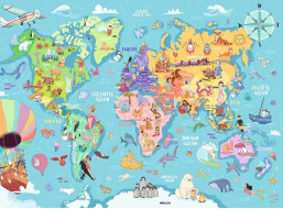 RAVENSBURGER Puzzle Mapa sveta XXL 100 dielikov