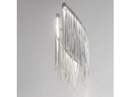 Stropné LED krištáľové svietidlo WATERFALL lines - 38W - chrómové