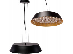 Stropné LED krištáľové svietidlo DISH - 20W - čierne/zlaté
