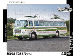 RETRO-AUTA Puzzle BUS č.1 Škoda 706 RTO (1968) 40 dielikov