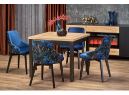 Jedálenský stôl TEO 3 - 90(125)x90x77 - rozkladací - dub craft/čierny