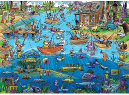 COBBLE HILL Puzzle DoodleTown: Na rybách 1000 dielikov