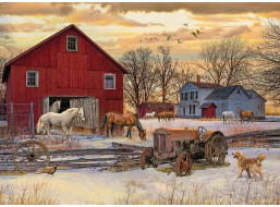 COBBLE HILL Puzzle Zima na farme 1000 dielikov