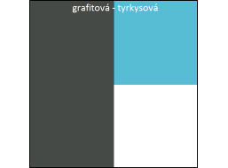 Farebné prevedenie - grafit / tyrkysová / biela