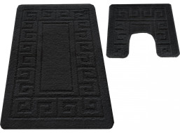 Súprava kúpeľňových predložiek s výrezom TÁŇA - greek - čierna