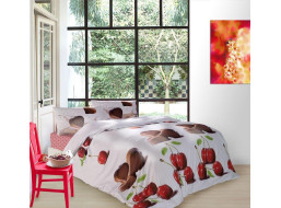 Saténové obliečky VALENTINO CHOCOLATE - biele - 220x200 cm