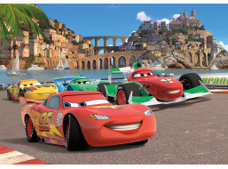 Detská fototapeta DISNEY - Preteky Cars vo Francúzsku - 156x112 cm