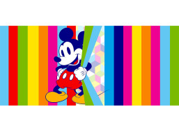 Detská fototapeta DISNEY - Mickey Mouse a farebné pruhy - 202x90 cm