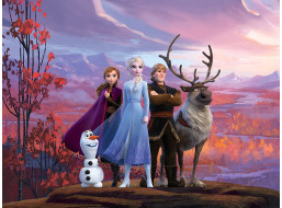 Detská fototapeta DISNEY - Hrdinovia Frozen II. na horskej plošine - 252x182 cm